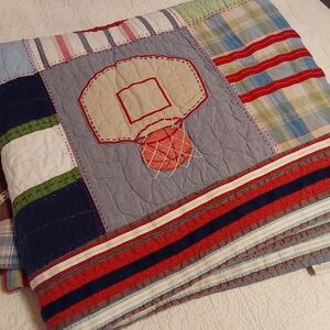 🌺 Boys Sports Themed Pottery Barn Comforter/Bedspread